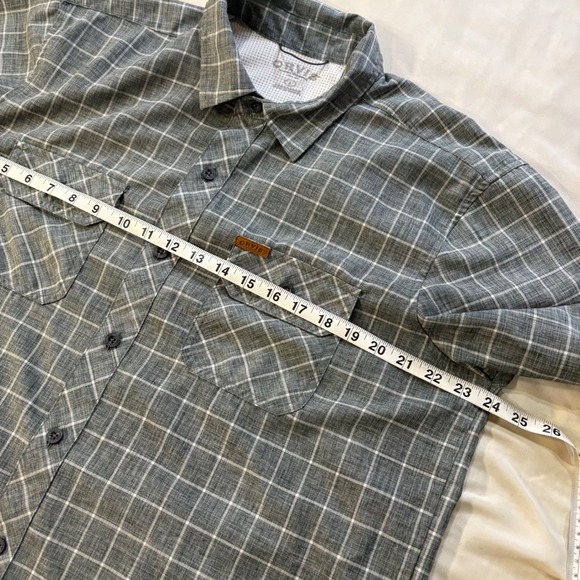 ORVIS Men's Short Sleeve Plaid‎ Button Up Shirt Gray White Size L Casual - Picture 6 of 8